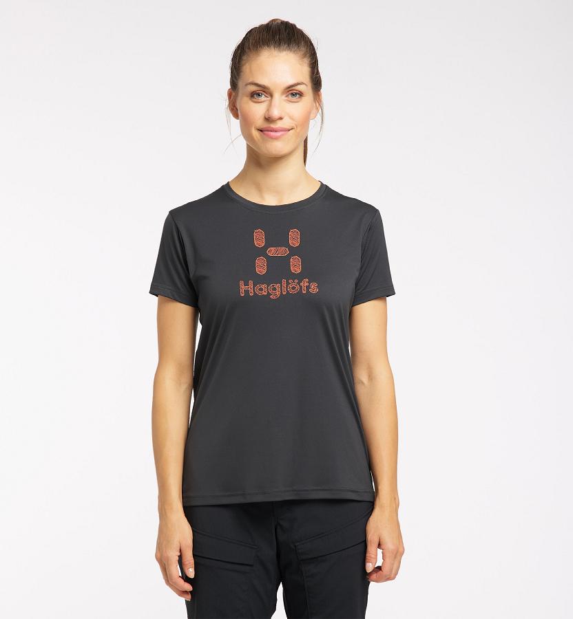 Haglöfs Glee T-Shirt Black For Womens SMKRY5614 Australia